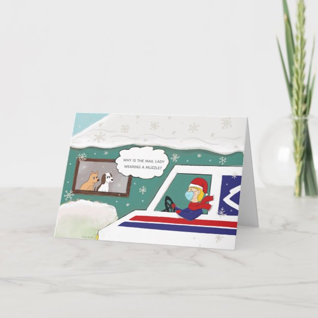 Christmas Mail Lady Thank You Essential Worker Card (Front)