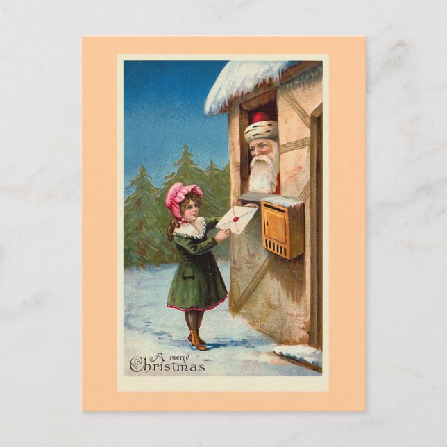 "Christmas Mail" Vintage Postcard (Front)