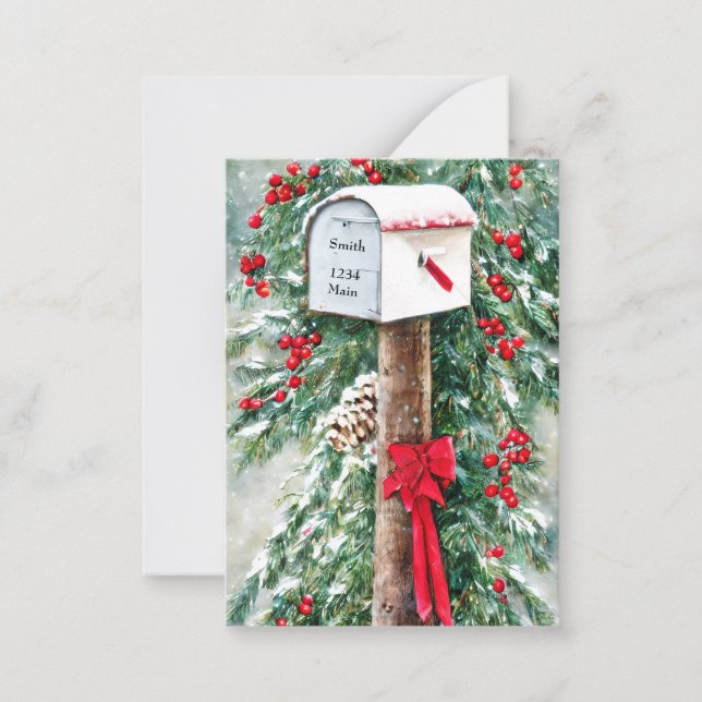 Christmas mailbox personalised budget Christmas Card (Front)