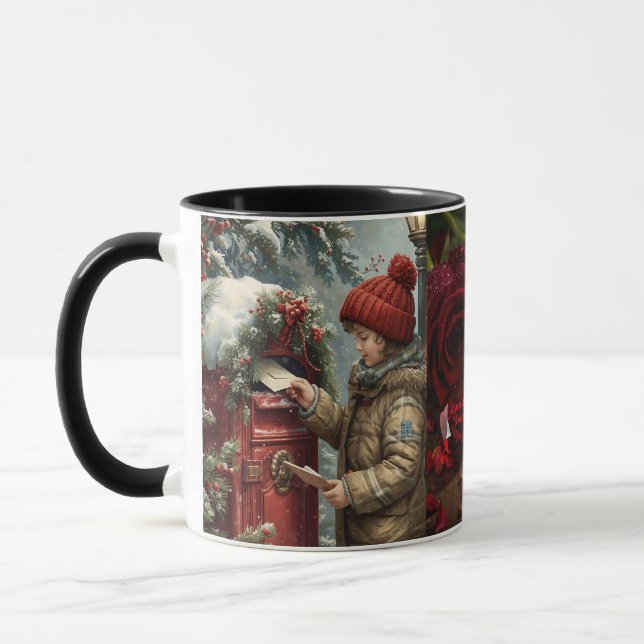 Christmas mailbox travel mug cozy winter drinkware (Left)