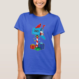 Christmas Mailbox with Cardinal and Gifts T-Shirt