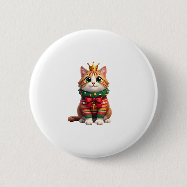 Christmas Maine Coon American Longhair (4) 6 Cm Round Badge (Front)