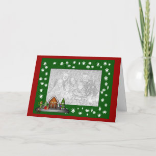 Christmas Male Elf Scene Holiday Photo Card