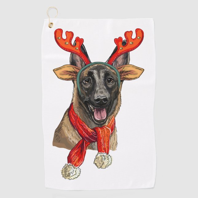 Christmas Malinois dog  Hand Towel (Front)