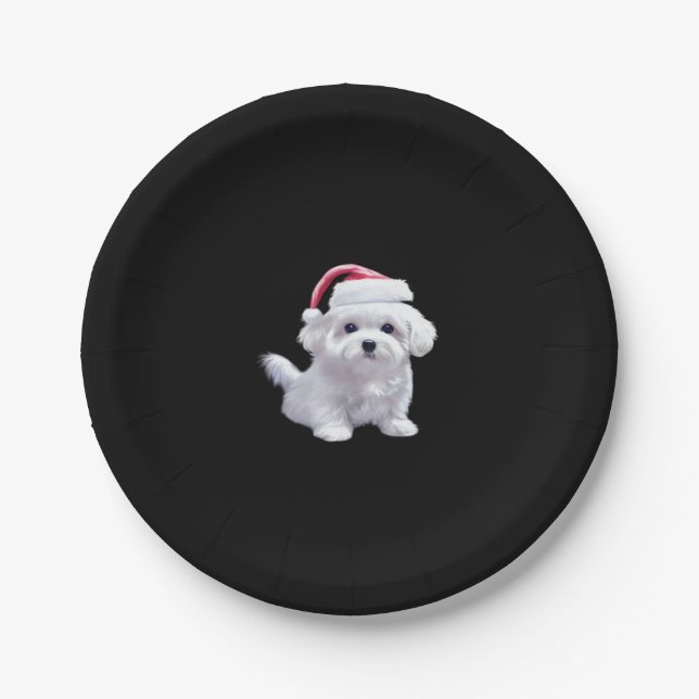 Christmas Maltese - Perfect For Animal Lovers Clas Paper Plate (Front)