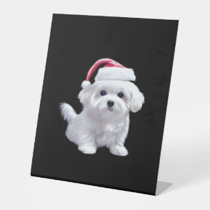 Christmas Maltese - Perfect For Animal Lovers Clas Pedestal Sign
