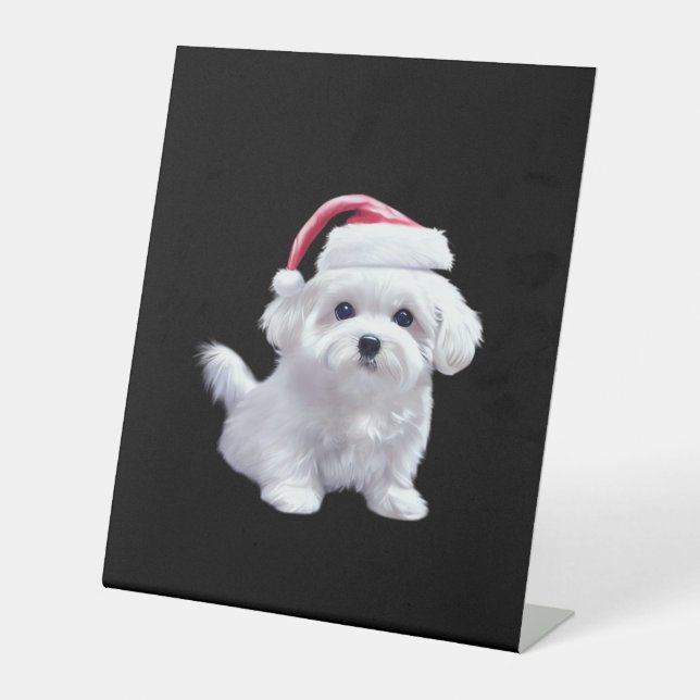 Christmas Maltese - Perfect For Animal Lovers Clas Pedestal Sign (Front)