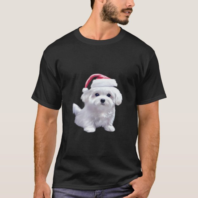 Christmas Maltese - Perfect For Animal Lovers Clas T-Shirt (Front)