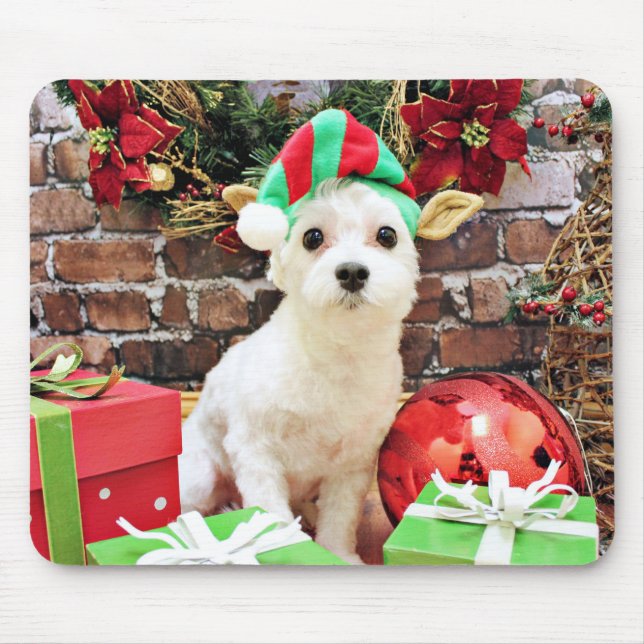 Christmas - Maltese - Quinn Mouse Mat (Front)
