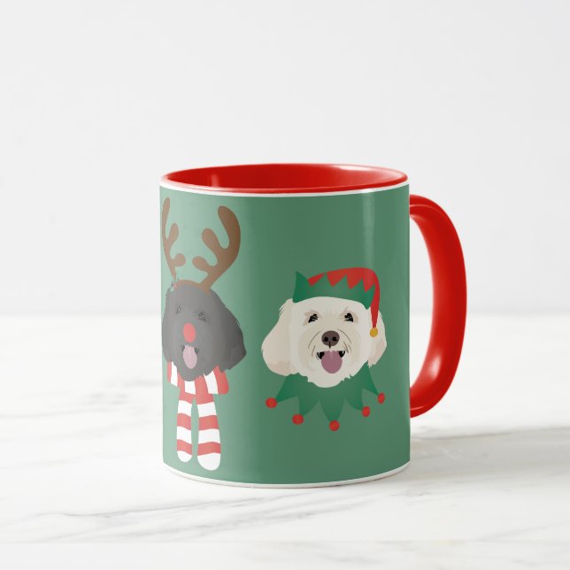Christmas Maltipoo Dogs Mug (Front Right)