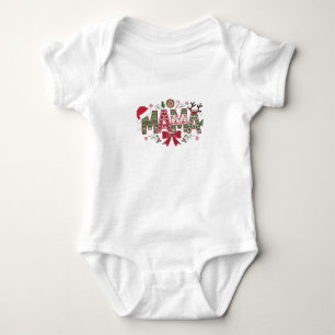 Christmas Mama Coquette Bow Mama Claus Tree Cake Baby Bodysuit