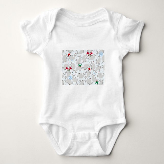 christmas manatee baby bodysuit (Front)