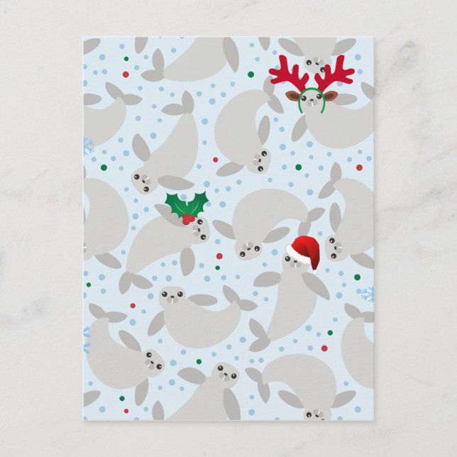 christmas manatee holiday postcard (Front)