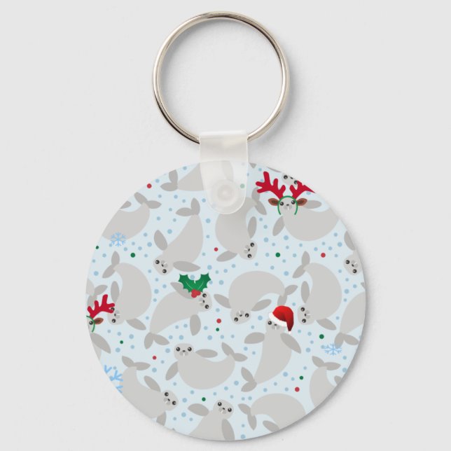 christmas manatee key ring (Front)