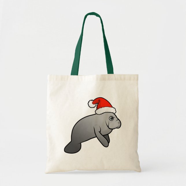 Christmas Manatee Santa Tote Bag (Front)