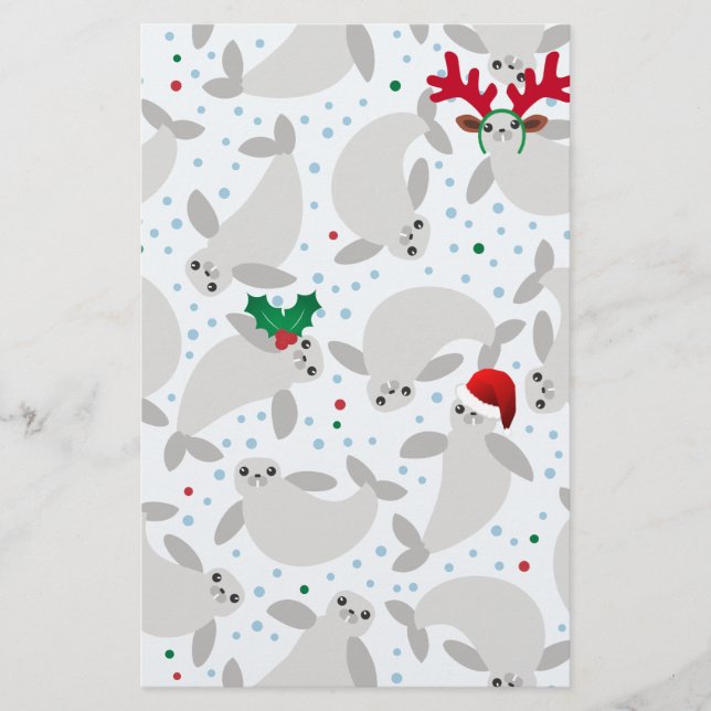 christmas manatee stationery (Front)
