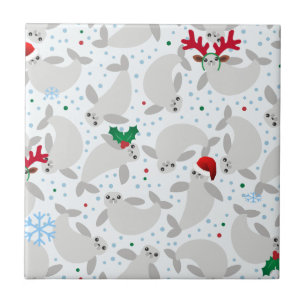 christmas manatee tile