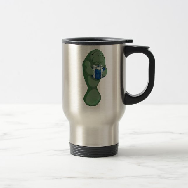 Christmas Manatee Travel Mug (Right)