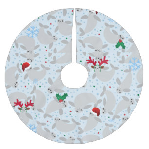 christmas Manatee xmas tree skirt