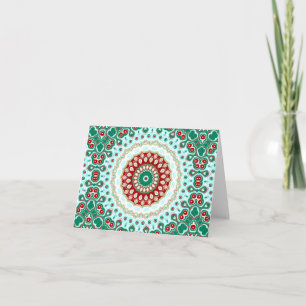 Christmas Mandala Kaleidoscope Medallion Flower Card