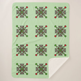 Christmas Mandala Pattern Sherpa Blanket