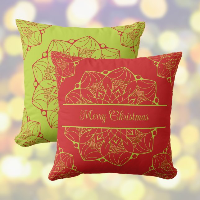 Christmas Mandala Personalised Throw Pillow (Creator Uploaded)