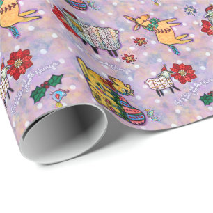 Christmas Manger Animals Wrapping Paper