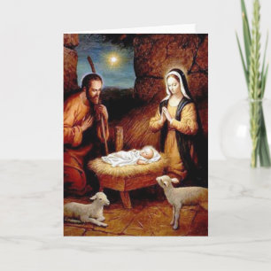 Christmas Manger Realistic Holiday Card