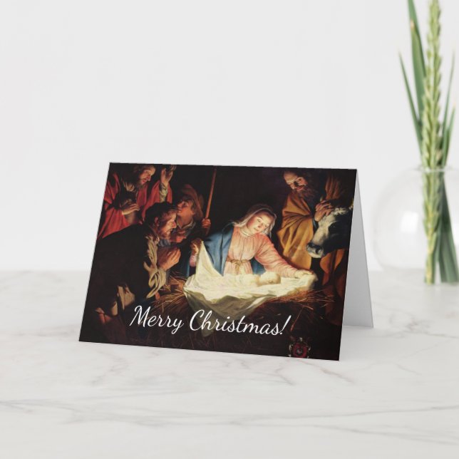 Christmas Manger Scene Card (Front)