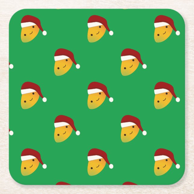 Christmas Mango Square Paper Coaster (Front)