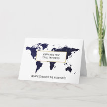 Christmas MAP Greeting Card New Year Personalised