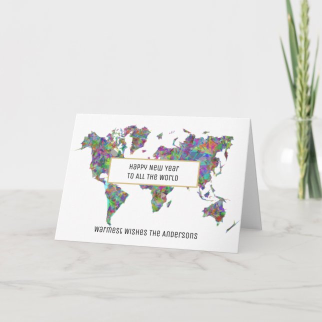 Christmas MAP Greeting Card New Year Personalized (Front)