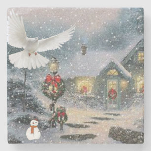 Christmas Marble Stone Coaster