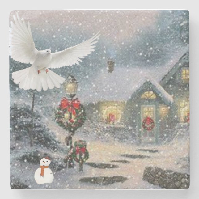 Christmas Marble Stone Coaster (Front)