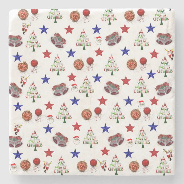 Christmas Marble Stone Coaster (Front)