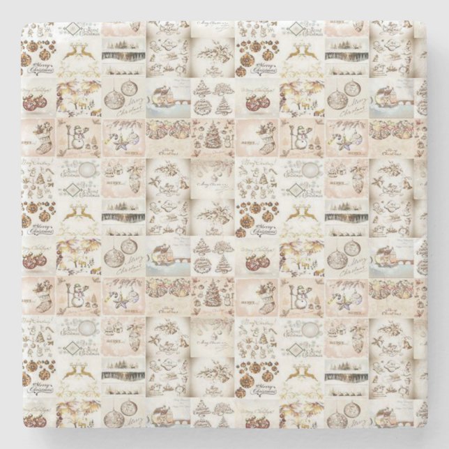 Christmas Marble Stone Coaster (Front)