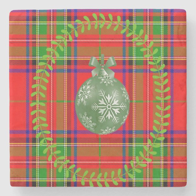 Christmas Marble Stone Coaster (Front)