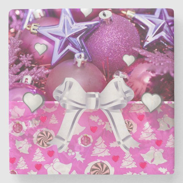 Christmas Marble Stone Coaster (Front)