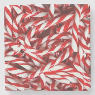 Christmas Marble Stone Coaster, Candy Cane Stone Coaster