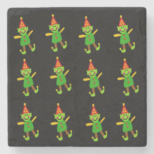 Christmas Marble Stone Coaster, Elf Stone Coaster