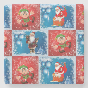 Christmas Marble Stone Coaster, Elf Stone Coaster