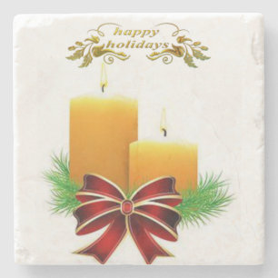 Christmas Marble Stone Coaster, Happy Holidays Coaster