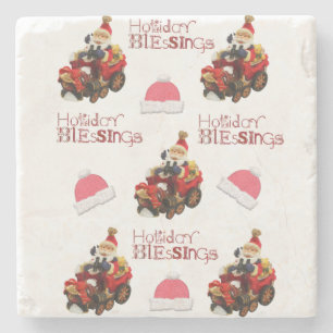 Christmas Marble Stone Coaster, Holiday Blessings  Stone Coaster