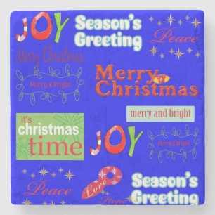 Christmas Marble Stone Coaster, Joy Peace Coaster