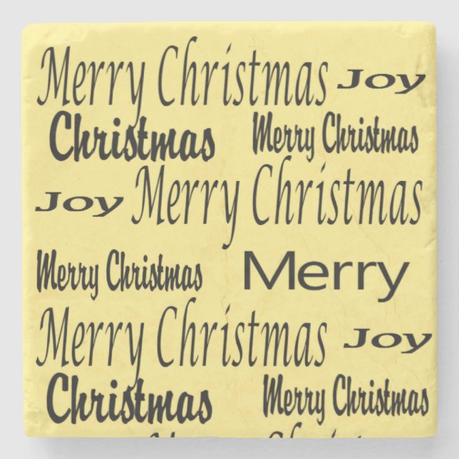 Christmas Marble Stone Coaster, Joy  Stone Coaster (Front)