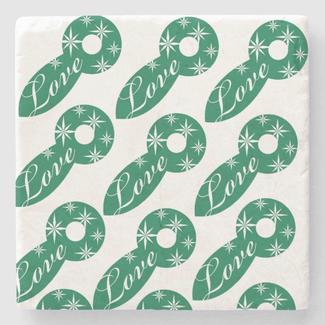 Christmas Marble Stone Coaster, Love Stars  Coaster (Front)