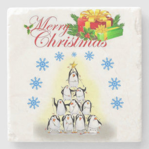 Christmas Marble Stone Coaster, Merry Christmas Coaster