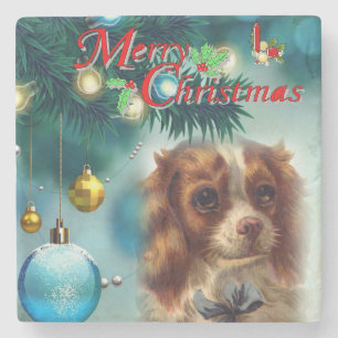 Christmas Marble Stone Coaster, Merry Christmas Coaster