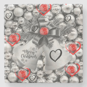 Christmas Marble Stone Coaster, Merry Christmas Stone Coaster