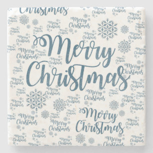 Christmas Marble Stone Coaster, Merry Christmas Stone Coaster